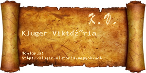Kluger Viktória névjegykártya